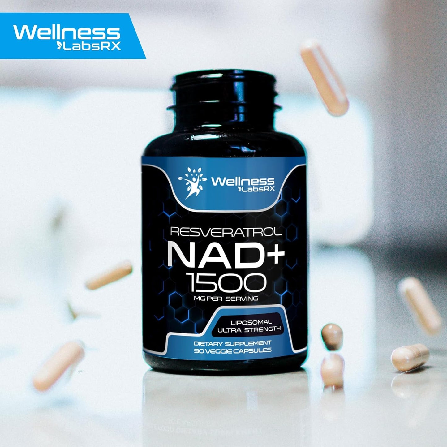 Liposomal Nad+ Resveratrol 1500 Mg Wellness 90 capsulas
