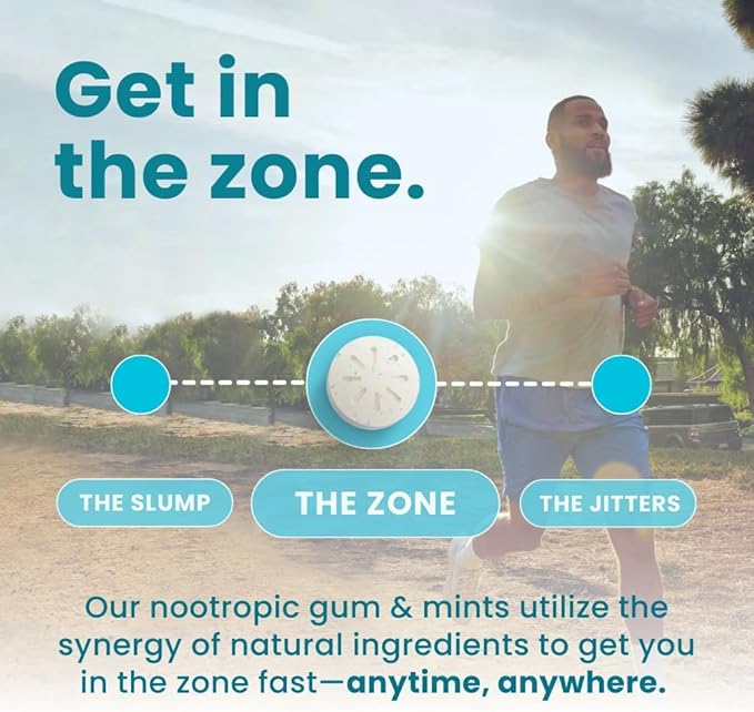 NeuroGum Goma de Mascar Nootropic Energy | Cafeína + L-teanina + Vitaminas B | Sin azúcar + Sin gluten + Sin OMG + Vegana